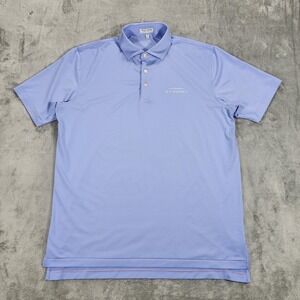 Peter Millar Polo Shirt Mens Large Blue Summer Comfort Jubilee Stripe Golf